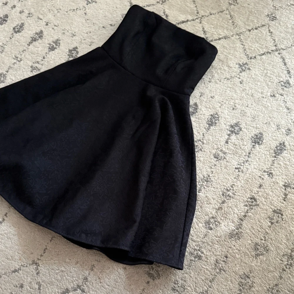 Black Lace Strapless Fit & Flare Mini Dress - Picture 7 of 7